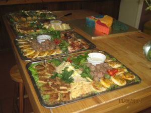 Snack trays with assorted canapes